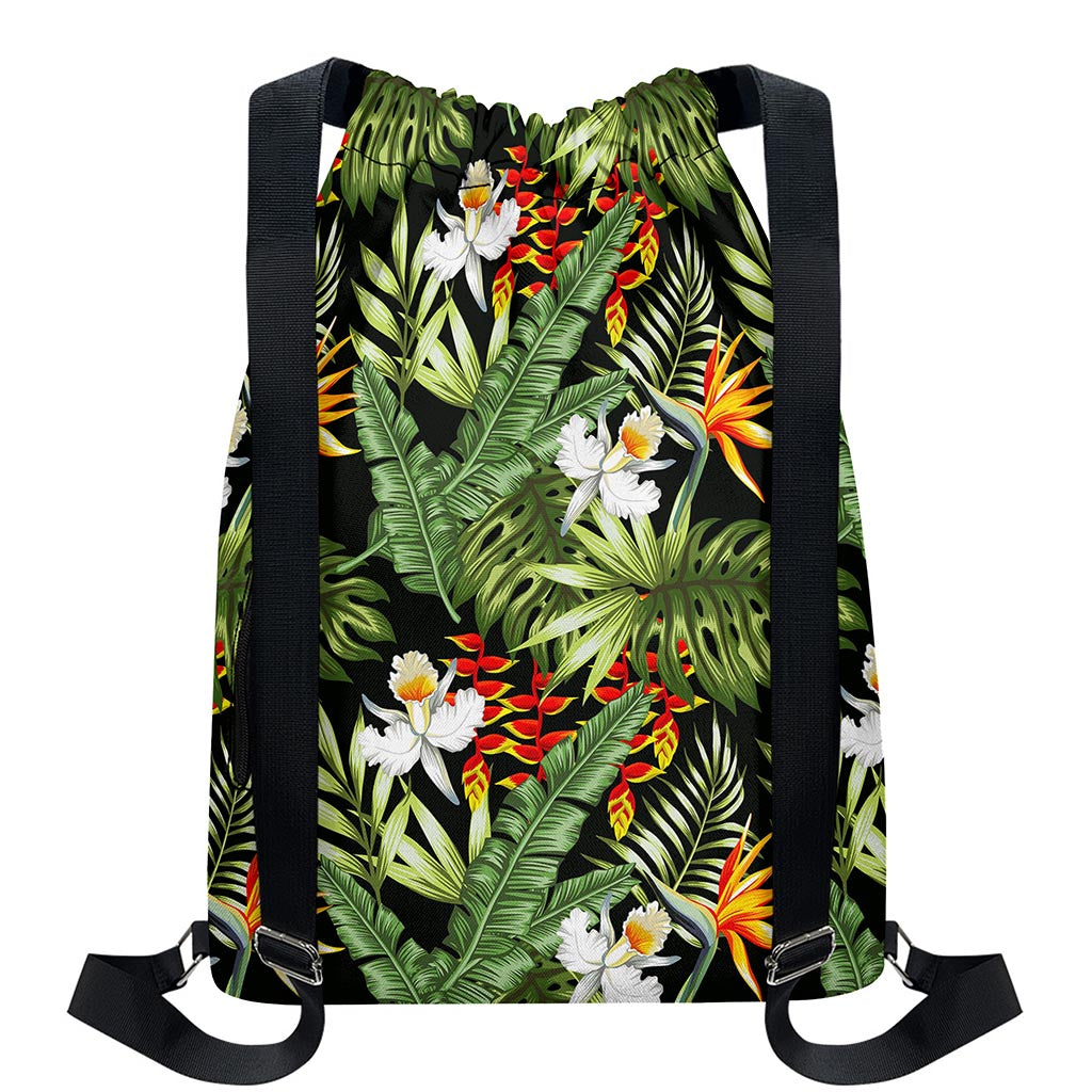 Hawaii Tropical Plants Pattern Print Drawstring Backpack