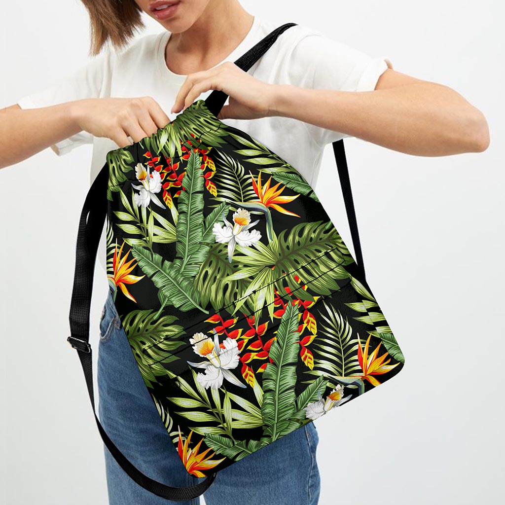 Hawaii Tropical Plants Pattern Print Drawstring Backpack
