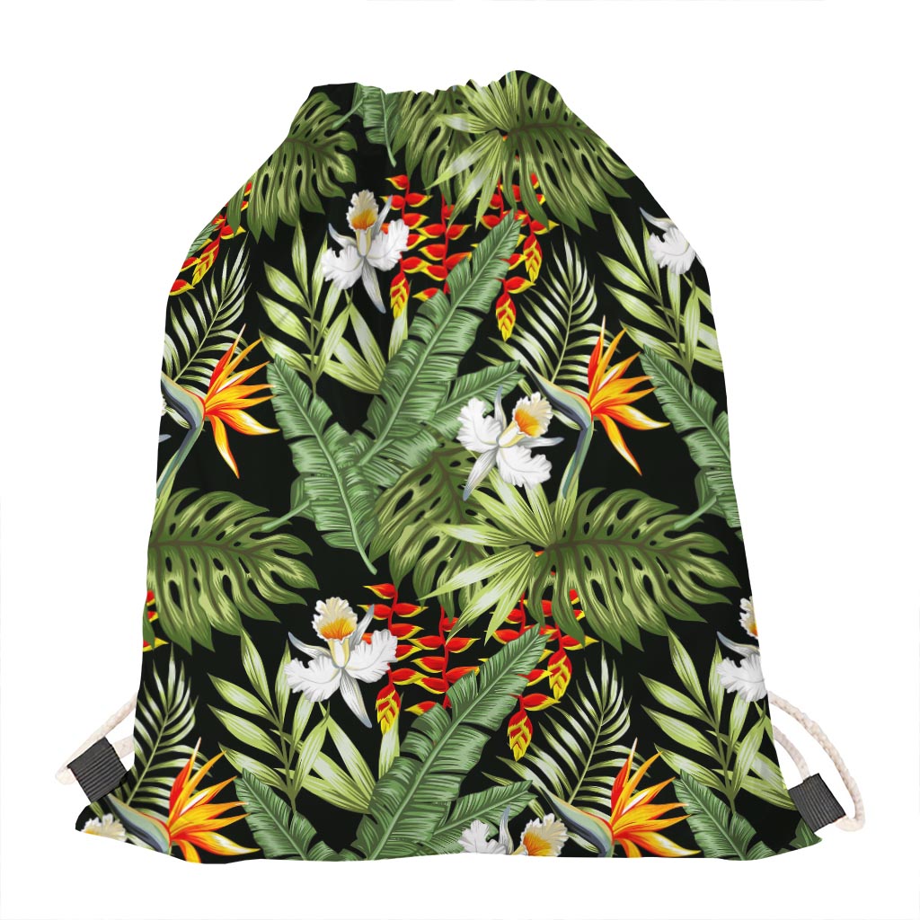 Hawaii Tropical Plants Pattern Print Drawstring Bag