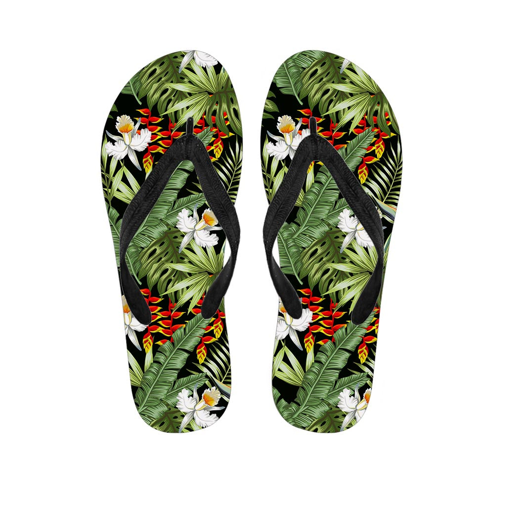 Hawaii Tropical Plants Pattern Print Flip Flops