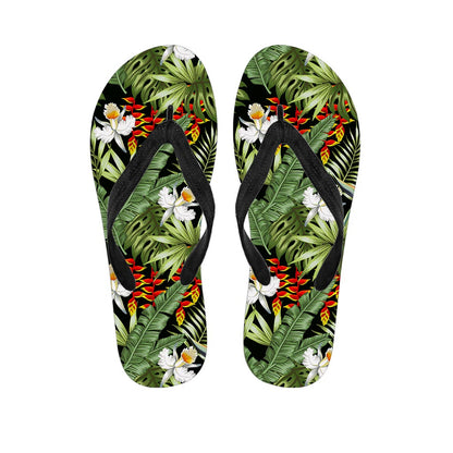 Hawaii Tropical Plants Pattern Print Flip Flops