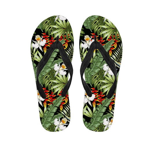 Hawaii Tropical Plants Pattern Print Flip Flops