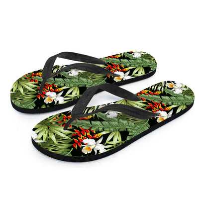 Hawaii Tropical Plants Pattern Print Flip Flops