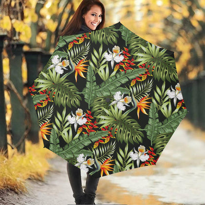 Hawaii Tropical Plants Pattern Print Foldable Umbrella