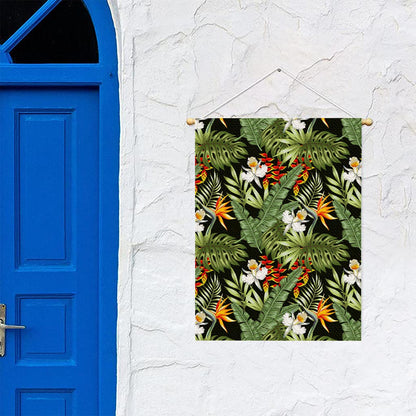 Hawaii Tropical Plants Pattern Print Garden Flag