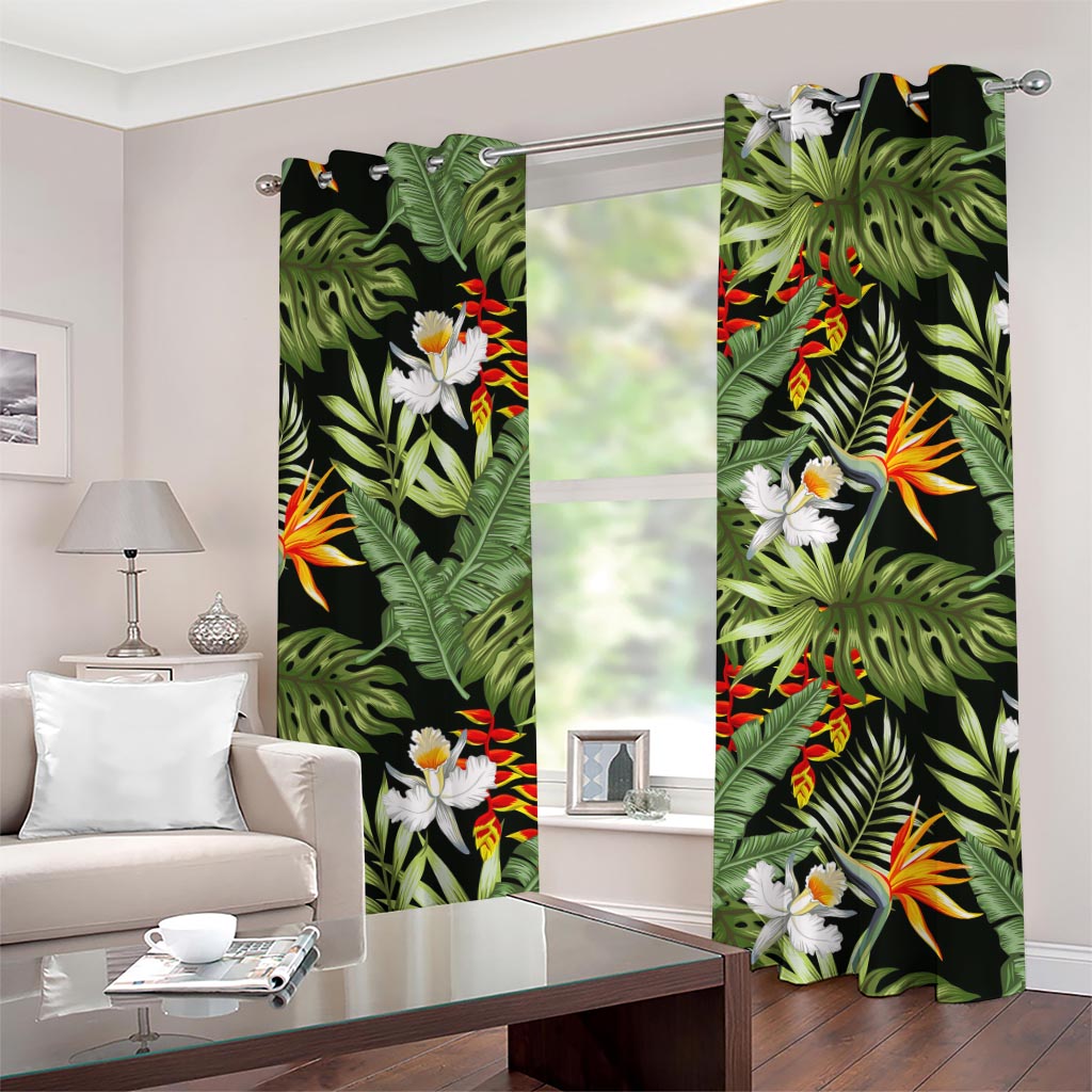 Hawaii Tropical Plants Pattern Print Grommet Curtains