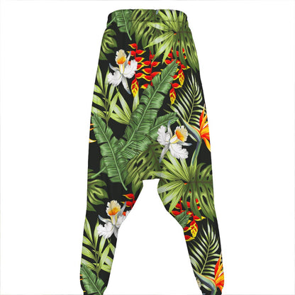 Hawaii Tropical Plants Pattern Print Hammer Pants