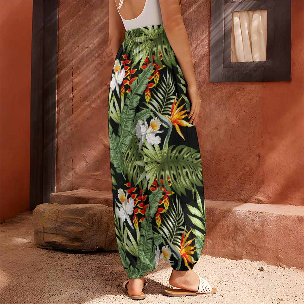 Hawaii Tropical Plants Pattern Print Harem Pants