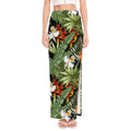 Hawaii Tropical Plants Pattern Print High Slit Maxi Skirt
