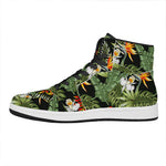 Hawaii Tropical Plants Pattern Print High Top Leather Sneakers