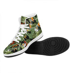 Hawaii Tropical Plants Pattern Print High Top Leather Sneakers