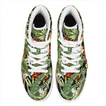 Hawaii Tropical Plants Pattern Print High Top Leather Sneakers