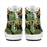 Hawaii Tropical Plants Pattern Print High Top Leather Sneakers