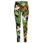 Hawaii Tropical Plants Pattern Print High-Waisted Pocket Leggings