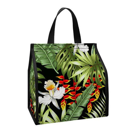 Hawaii Tropical Plants Pattern Print Insulated Lunch Tote