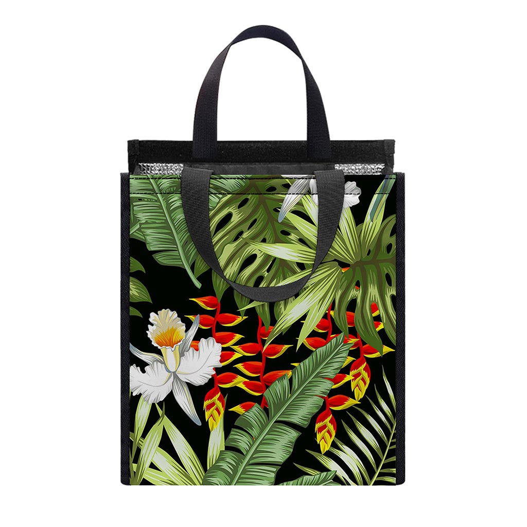Hawaii Tropical Plants Pattern Print Insulated Lunch Tote