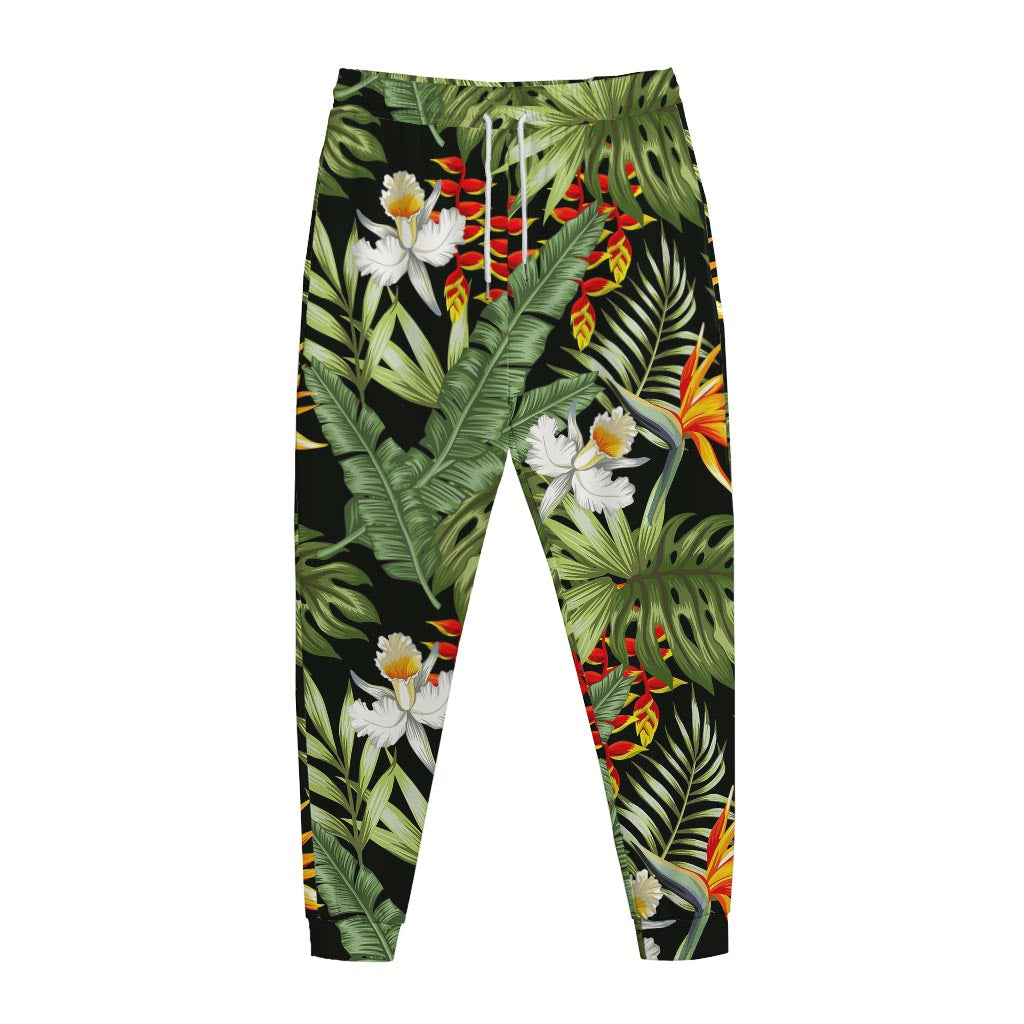 Hawaii Tropical Plants Pattern Print Jogger Pants