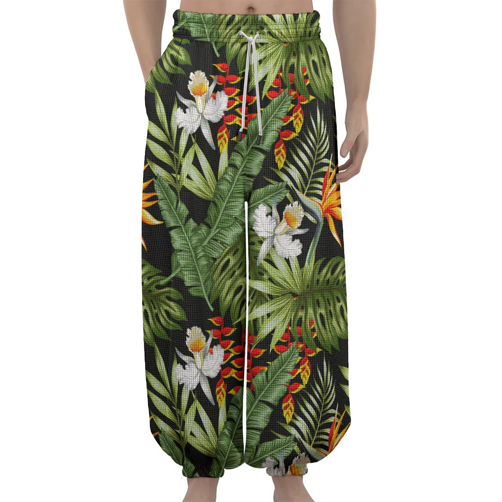 Hawaii Tropical Plants Pattern Print Lantern Pants