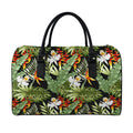 Hawaii Tropical Plants Pattern Print Leather Duffel Bag