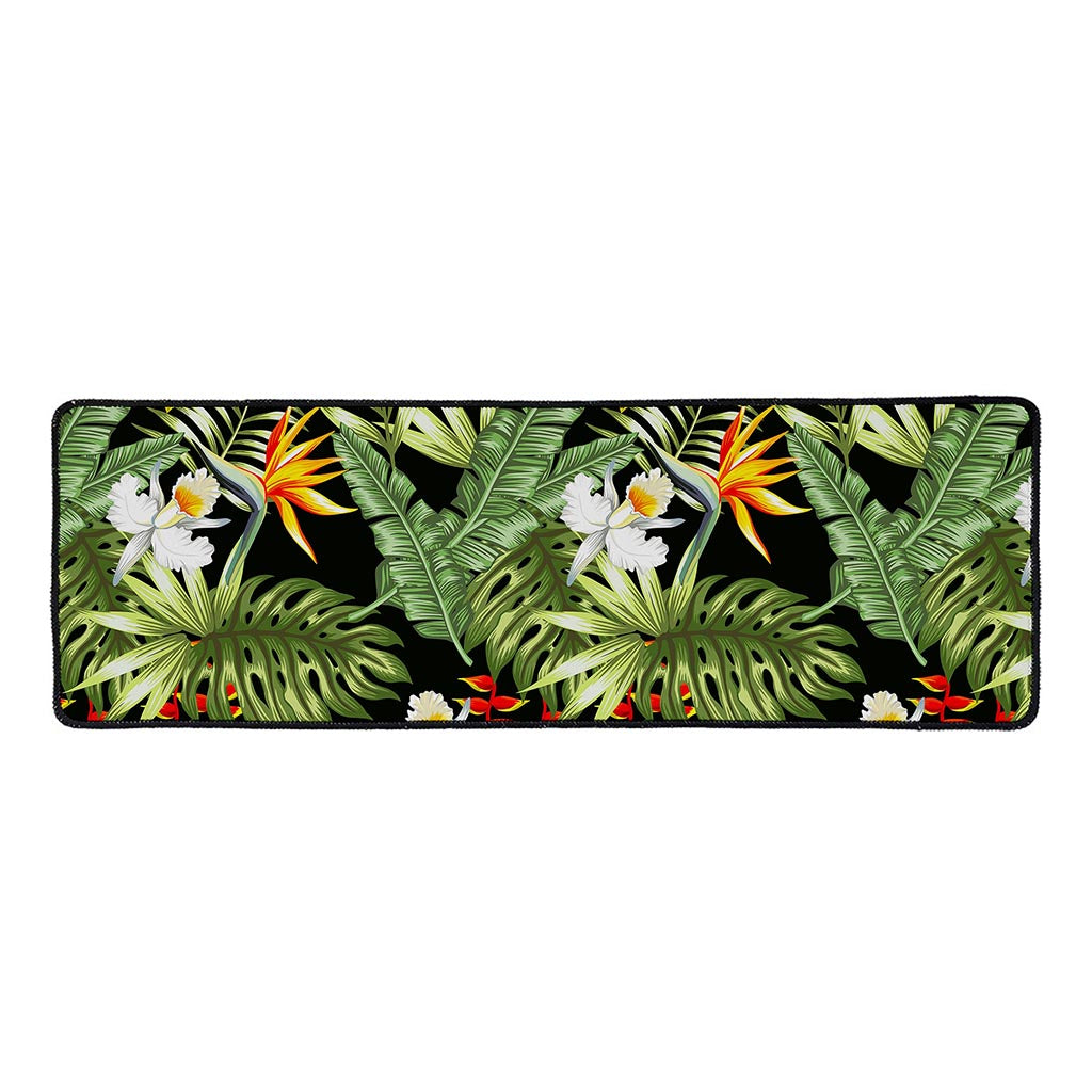 Hawaii Tropical Plants Pattern Print Long Kitchen Mat