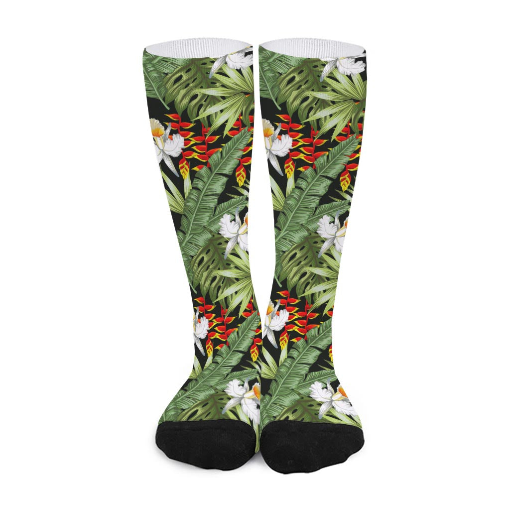 Hawaii Tropical Plants Pattern Print Long Socks