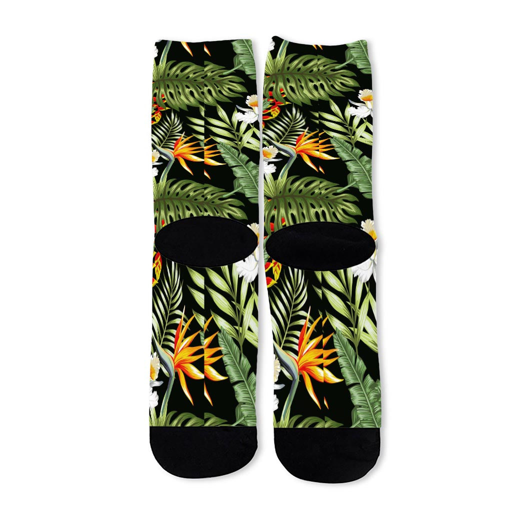 Hawaii Tropical Plants Pattern Print Long Socks