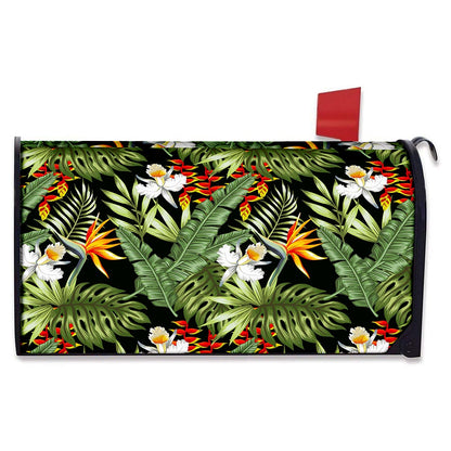 Hawaii Tropical Plants Pattern Print Mailbox Cover