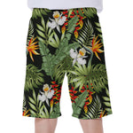 Hawaii Tropical Plants Pattern Print Men's Beach Shorts