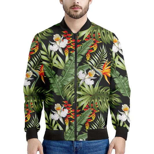 Hawaii Tropical Plants Pattern Print Men's Bomber Jacket