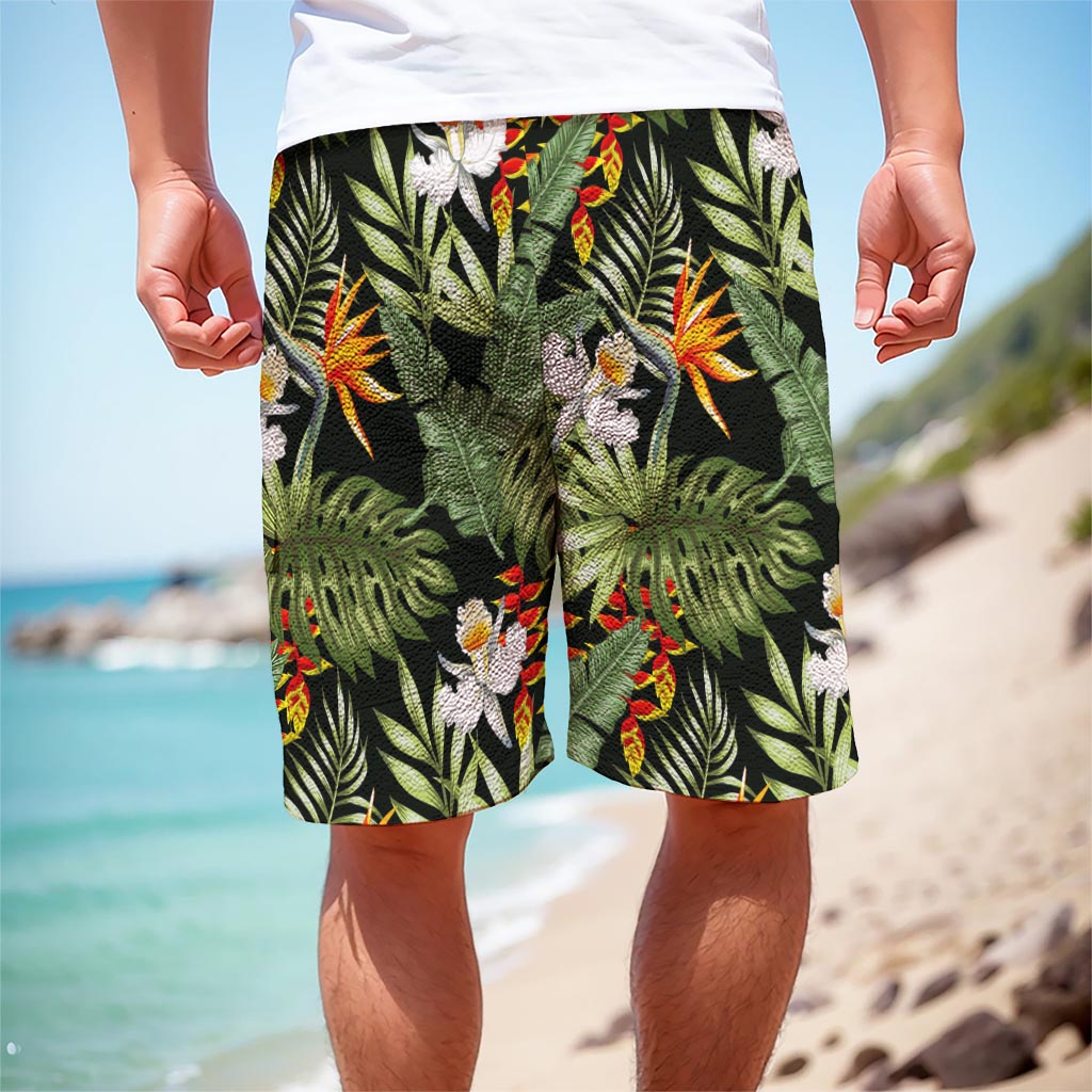 Hawaii Tropical Plants Pattern Print Men's Cargo Shorts