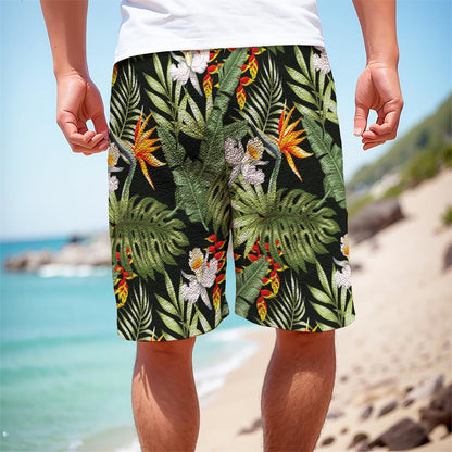 Hawaii Tropical Plants Pattern Print Men's Cargo Shorts