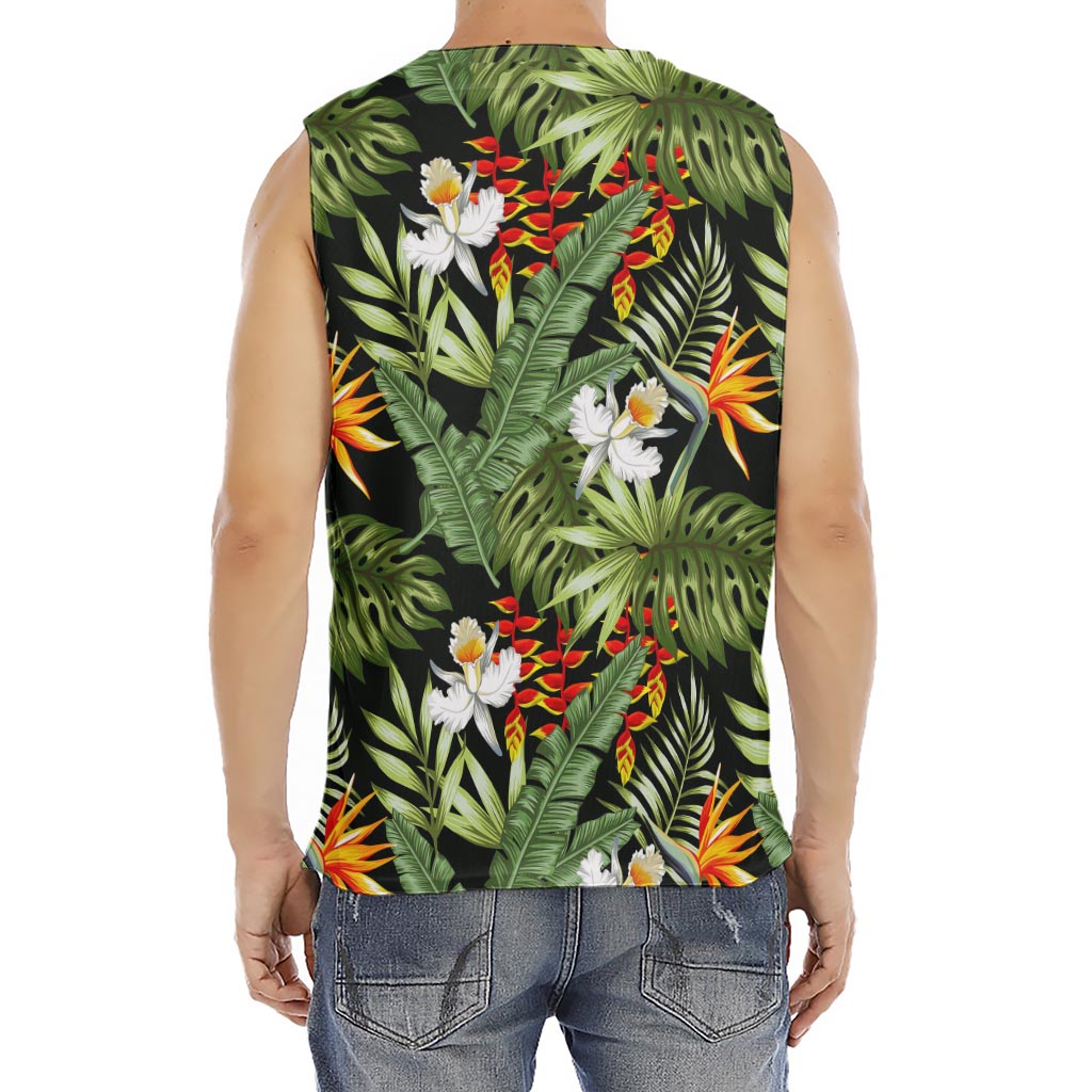 Hawaii Tropical Plants Pattern Print Men's Fitness Tank Top