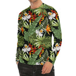 Hawaii Tropical Plants Pattern Print Men's Long Sleeve Rash Guard
