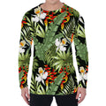 Hawaii Tropical Plants Pattern Print Men's Long Sleeve T-Shirt