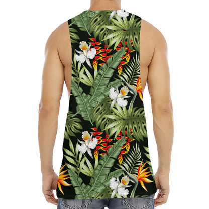 Hawaii Tropical Plants Pattern Print Men's Muscle Tank Top