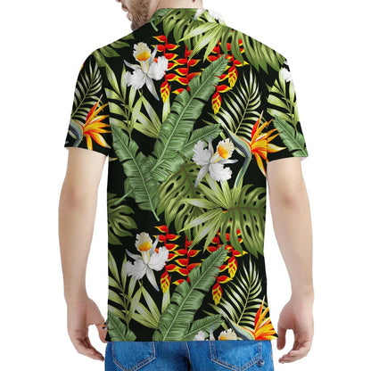 Hawaii Tropical Plants Pattern Print Men's Polo Shirt