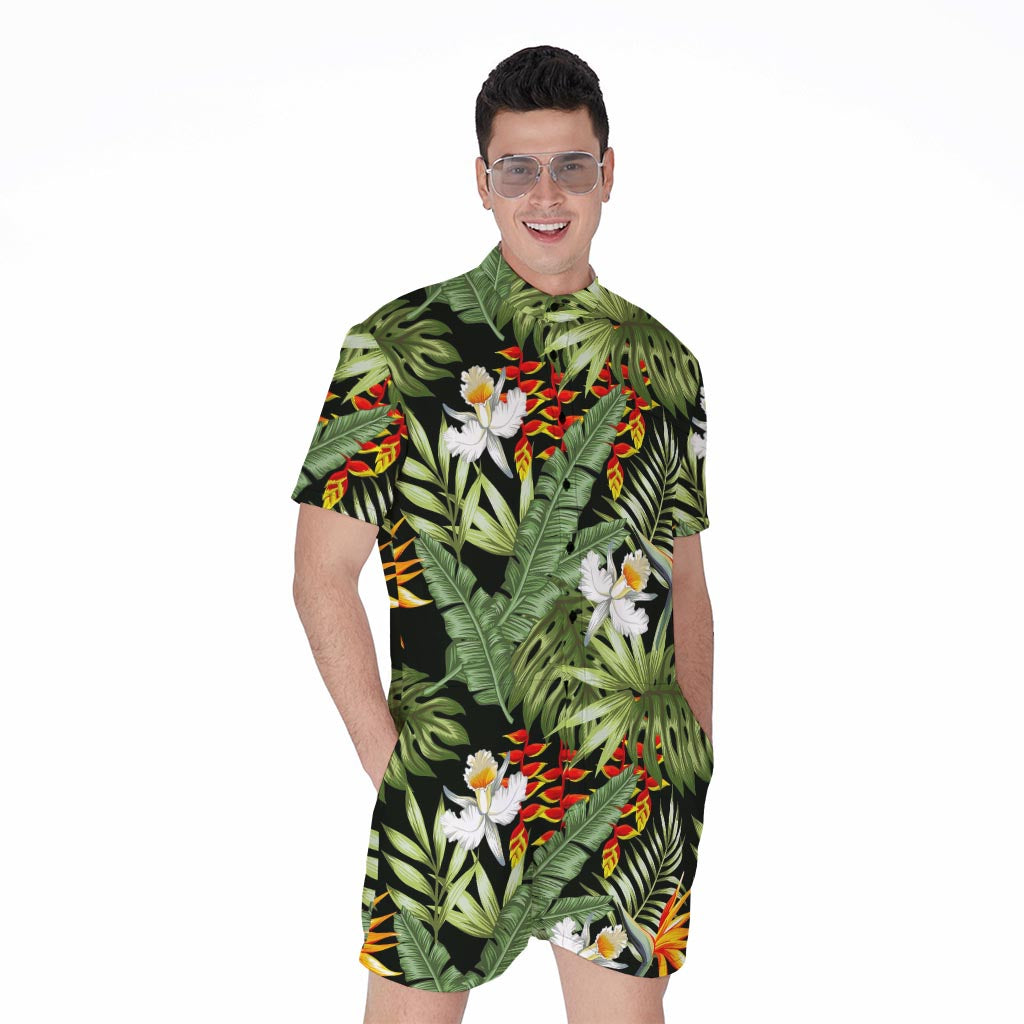 Hawaii Tropical Plants Pattern Print Men's Rompers
