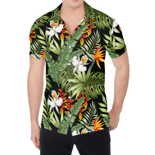 Hawaii Tropical Plants Pattern Print Men's Shirt