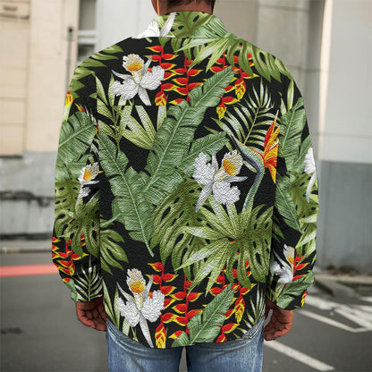 Hawaii Tropical Plants Pattern Print Men's Shirt Jacket