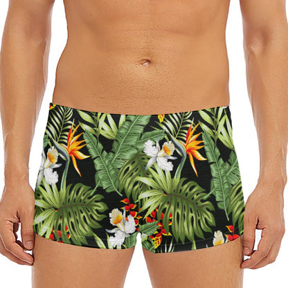 Hawaii Tropical Plants Pattern Print Men's Short Boxer Briefs