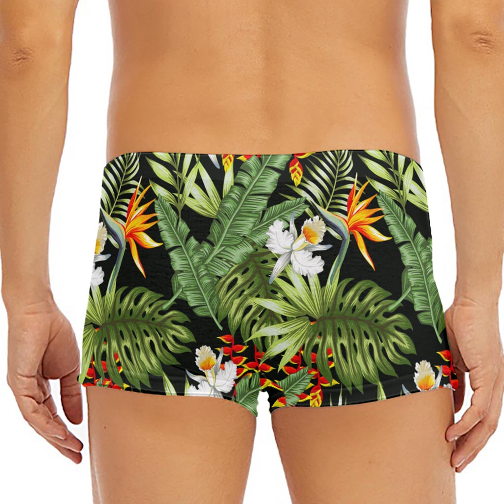 Hawaii Tropical Plants Pattern Print Men's Short Boxer Briefs