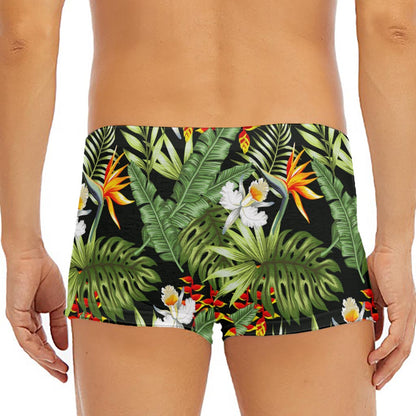 Hawaii Tropical Plants Pattern Print Men's Short Boxer Briefs
