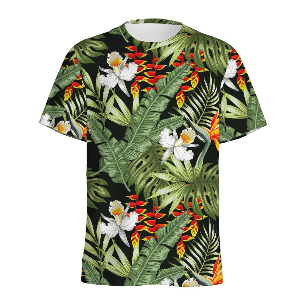 Hawaii Tropical Plants Pattern Print Men's Sports T-Shirt