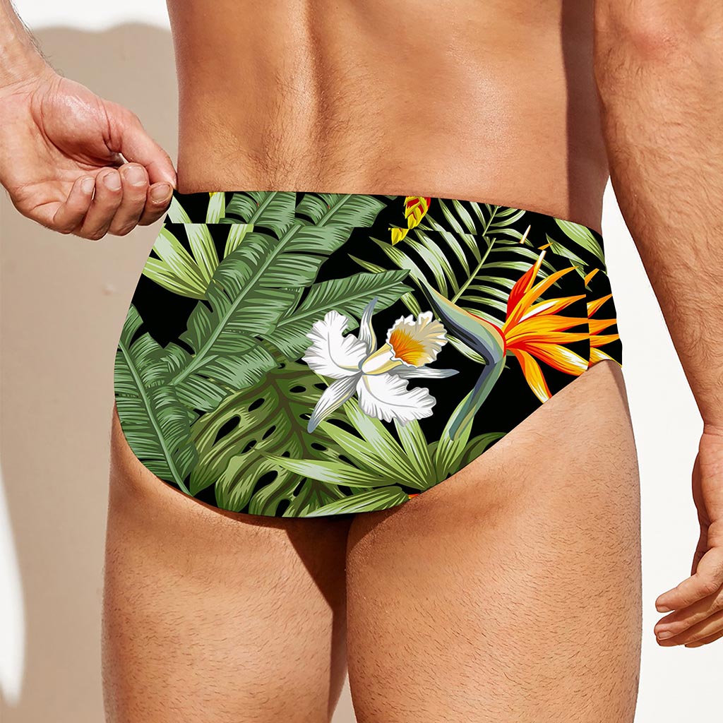 Hawaii Tropical Plants Pattern Print Men's Swim Briefs