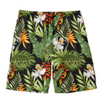 Hawaii Tropical Plants Pattern Print Men's Swim Trunks