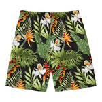 Hawaii Tropical Plants Pattern Print Men's Swim Trunks