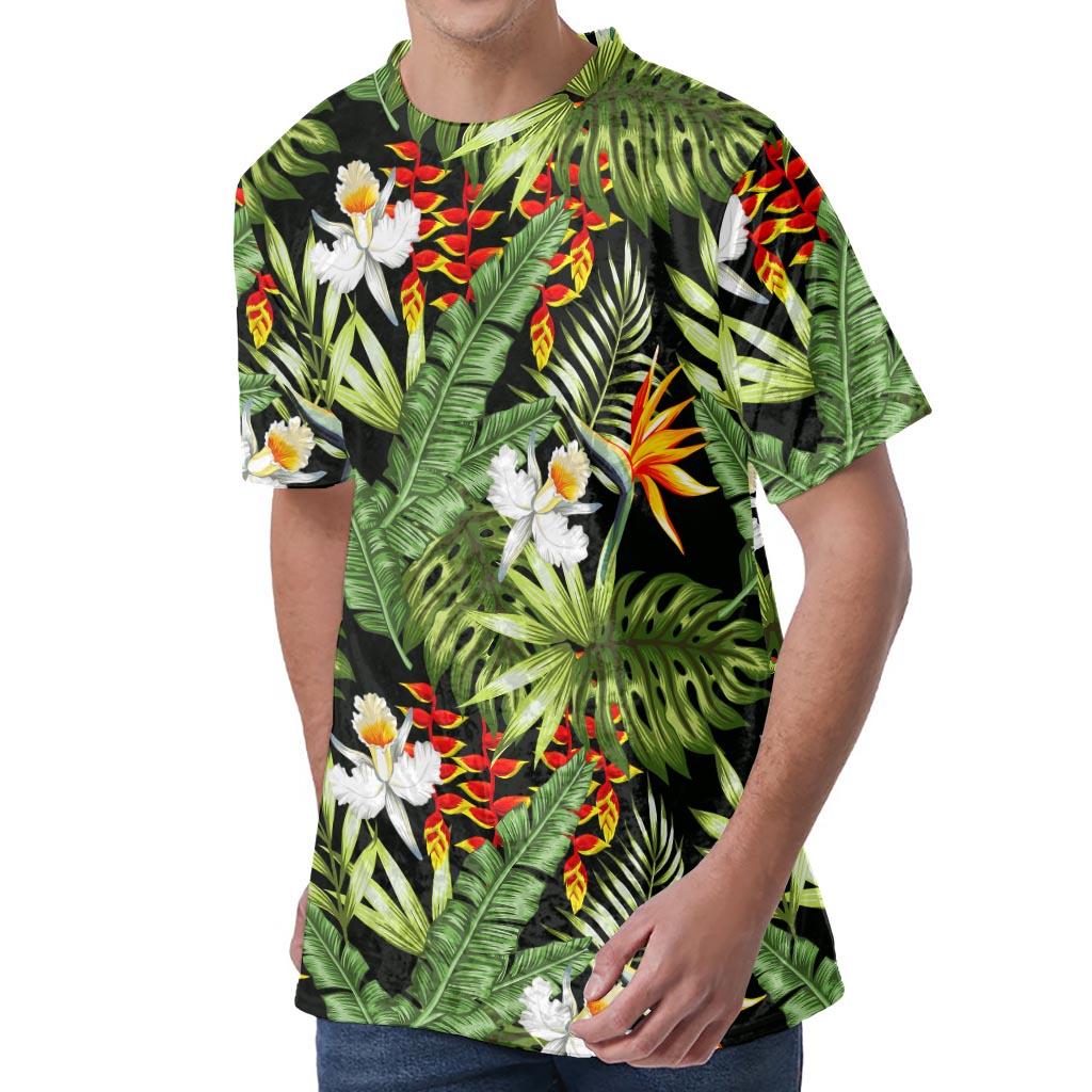 Hawaii Tropical Plants Pattern Print Men's Velvet T-Shirt