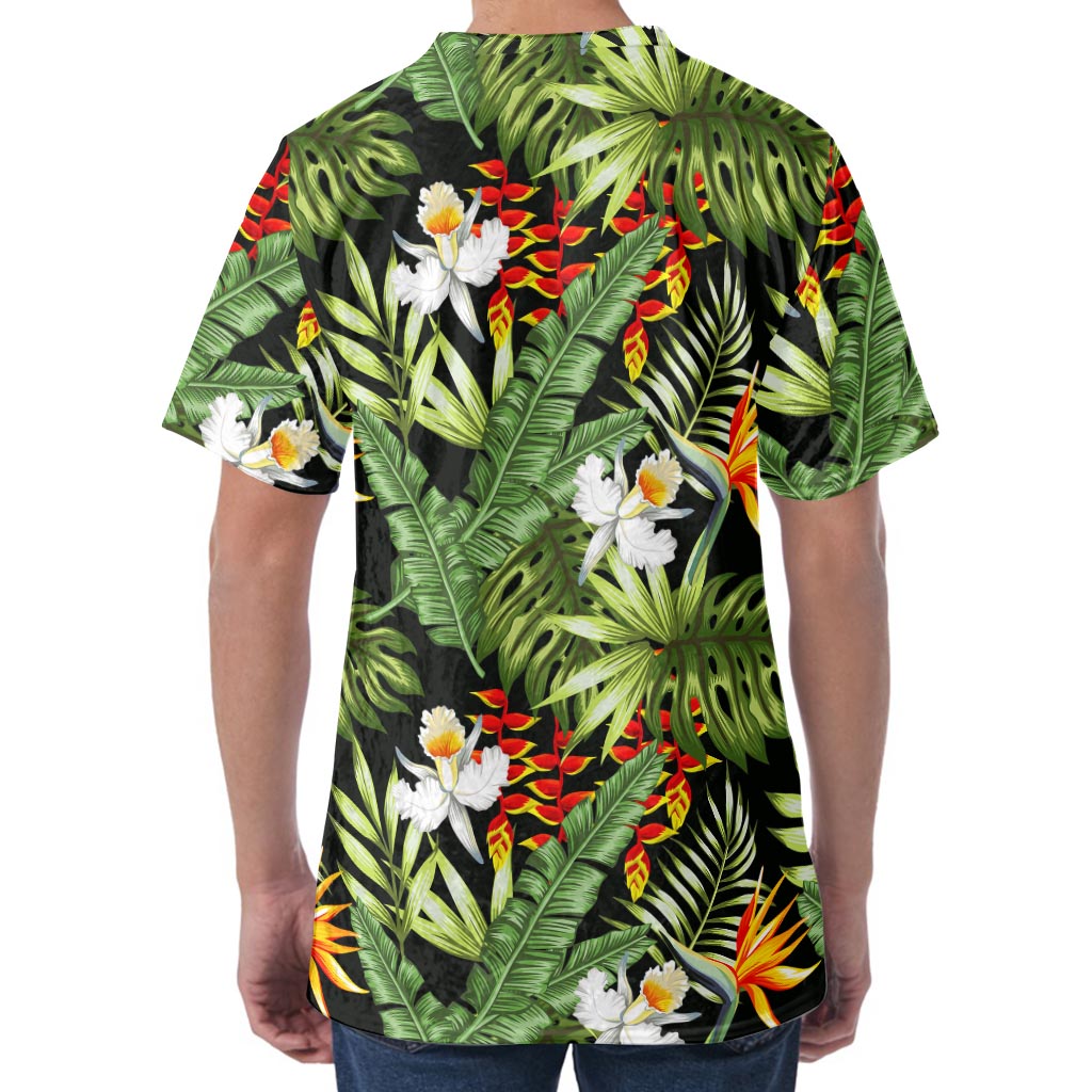 Hawaii Tropical Plants Pattern Print Men's Velvet T-Shirt