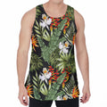 Hawaii Tropical Plants Pattern Print Men's Velvet Tank Top