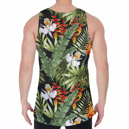 Hawaii Tropical Plants Pattern Print Men's Velvet Tank Top